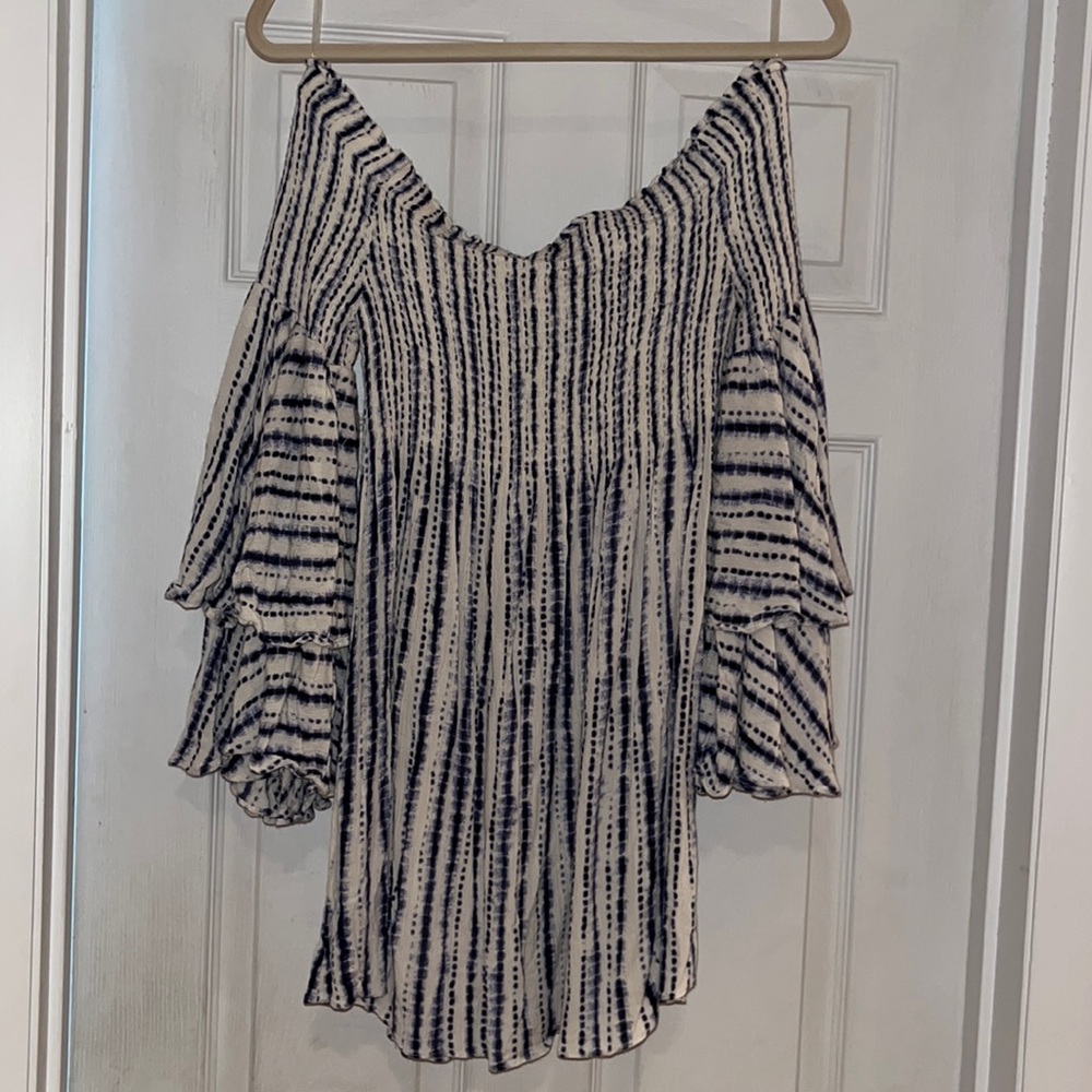 ILLA ILLA smocked off the shoulder mini dress Large